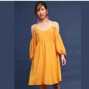 Anthropologie Carina Open-Shoulder Dress - Mango